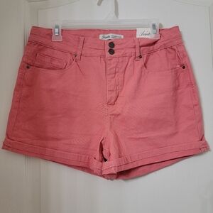 Royalty for Me Size 12 Dusty Rose Cuffed Flat Front Shorts, NEW